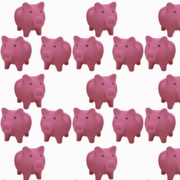 Pattern with 3d pink pig — Stock Photo, Image