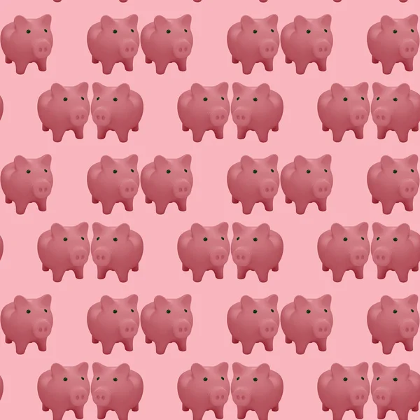Naadloze patroon met 3d roze varken — Stockfoto