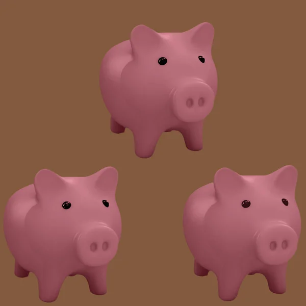 Padrão com banco de porco rosa . — Fotografia de Stock