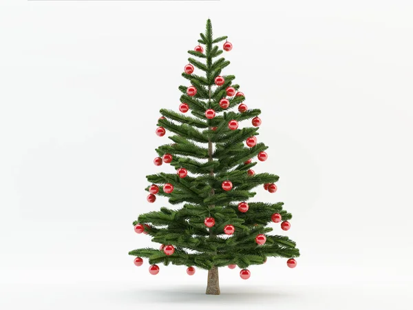 Kırmızı topları olan Noel ağacı