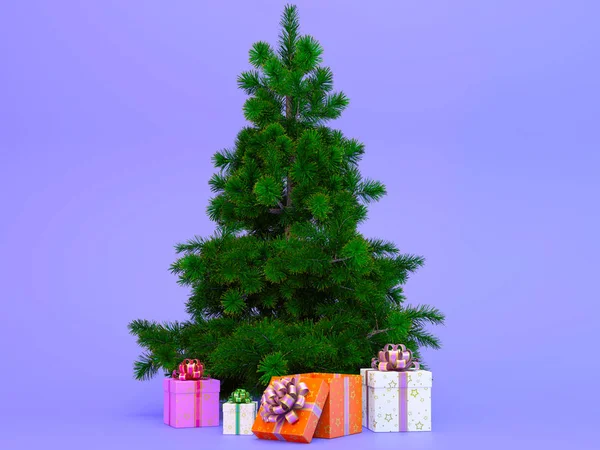 Ağacın altında hediyeler — Stok fotoğraf