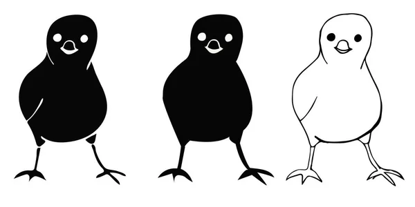 Icono Del Doodle Chicken Silhouette Pollo — Foto de Stock