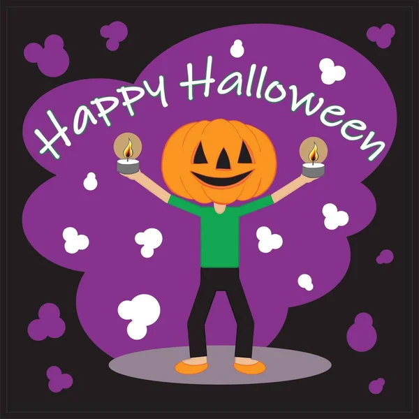 Preto Halloween Crianças Cartão Com Elementos Violetas Uma Criança Fato — Fotografia de Stock
