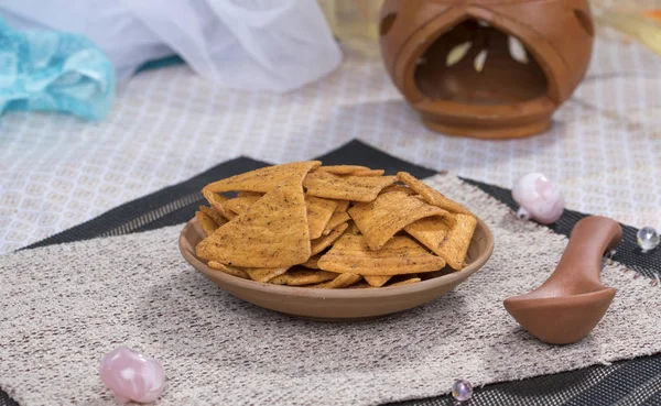 Fried and Salty Triangle chips Food