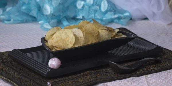 Fried and Salty Food Potato Chips decorative in Several backgrounds