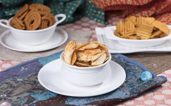 Fried and Salty Food Potato Chips decorative in Several backgrounds