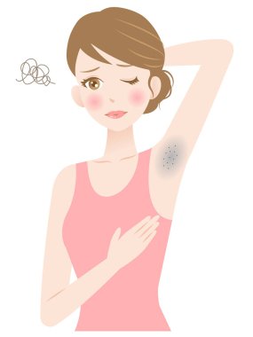 woman armpit hair removal. skin trouble under her arm. beauty and healthy skin care concept