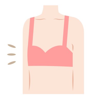 küçük göğüs kadın vücut illüstrasyon. Beyaz arka planda yalıtılmış