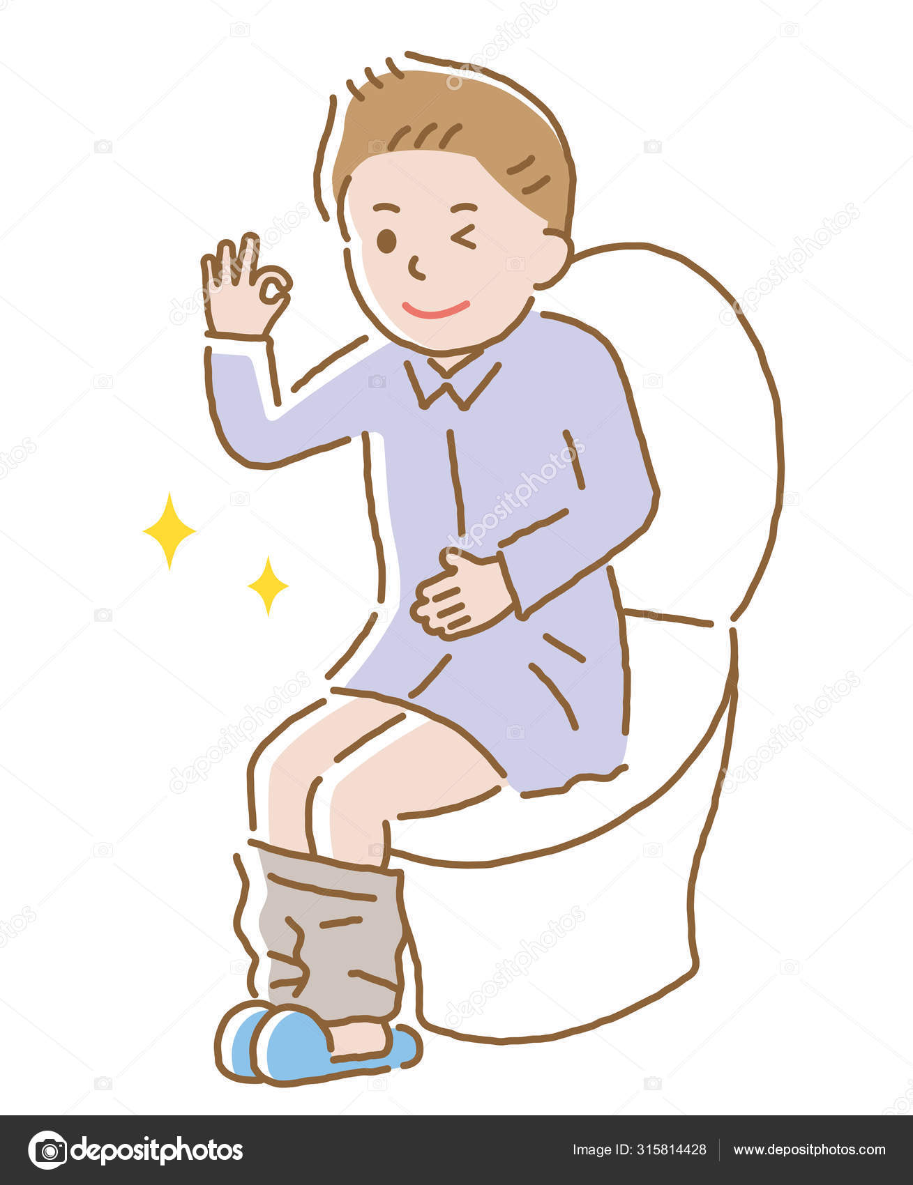 Young Man Regular Bowel Movement Sitting Toilet Seat Health Care Stock  Vector Image by ©mug5 #315814428
