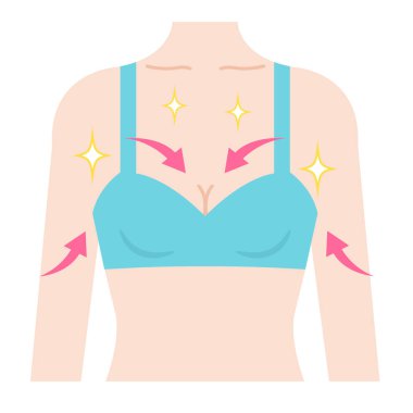 Arı göğsü ve kadın üst gövdesi. güzellik vücut bakımı konsepti