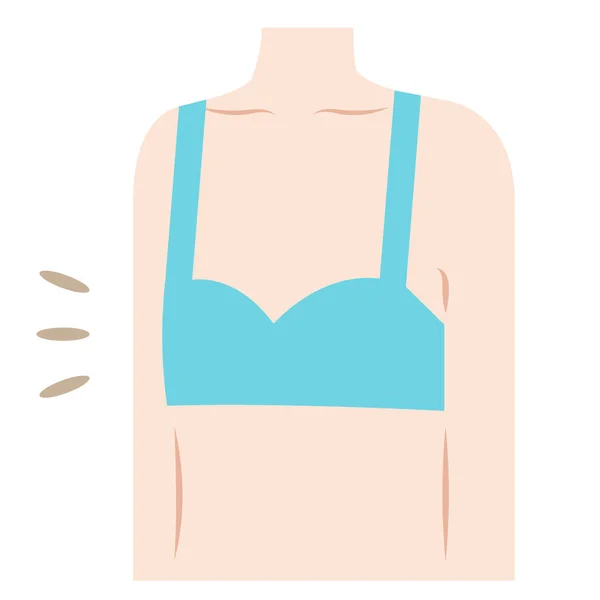 女性身体 没有肿块简单可爱的卡通片用于隆胸和隆胸 — 图库矢量图片