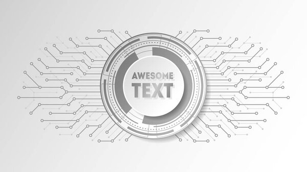 Абстрактный фон с технологическими кругами и линиями. Круглый футуристический фрейм с местом для текста. Векторная иллюстрация
