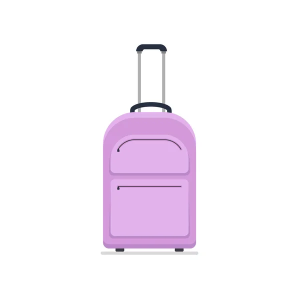 Icon luggage. Flat style violet suitcase. Business and family summer vacation luggage. Vector illustration. — Stock Vector