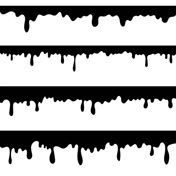 Boya damlama, siyah sıvı veya erimiş çikolata damlar vektör izole. Damla sıçrama, sızdırma sızıntı illüstrasyon