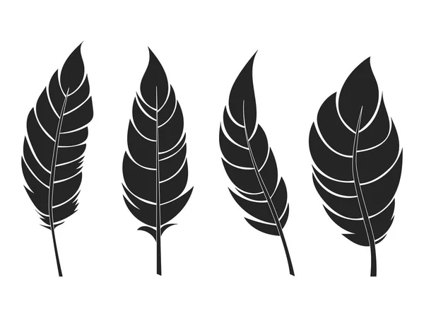 Черные плоские перья — стоковый вектор