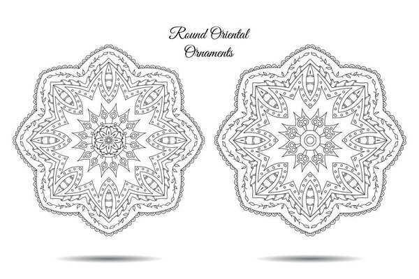 Mandala symmetric illustrations set