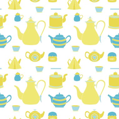 El çizimi, çay saati elementiyle kusursuz desen