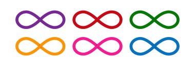 Farklı renklerde sonsuz simgelerin kümesi.