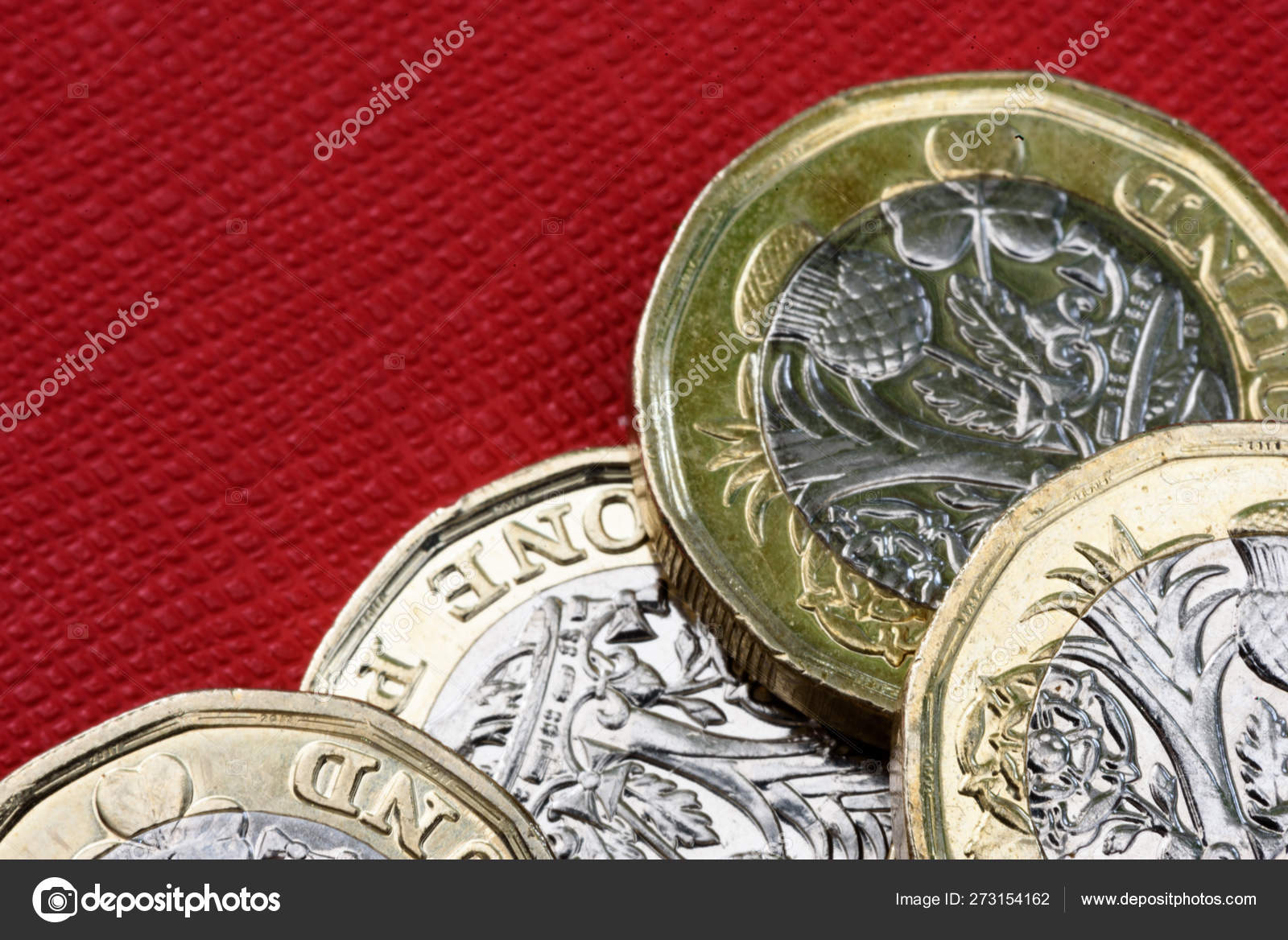 新英国一英镑硬币货币——图库图片© johndwilliamsUK #273154162