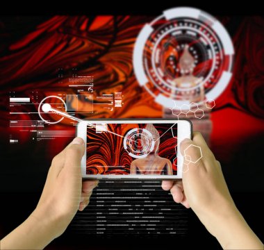 Dijital sanat yerleşimi ile artırılmış gerçeklik cihazı