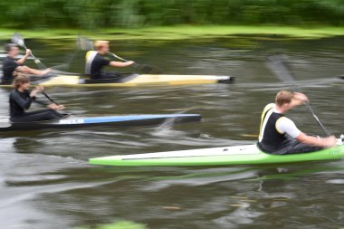 Chelmsford 'da bir nehirde kürekçiler