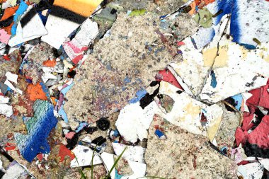 Taş üzerinde yontma boya Flakes