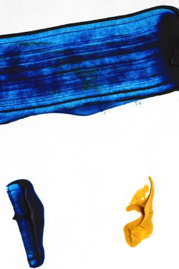 Tuval üzerinde mavi yağlı boya fırça Strokes soyut