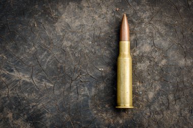 Kopya alan arka plan üzerinde 7.62mm kurşun