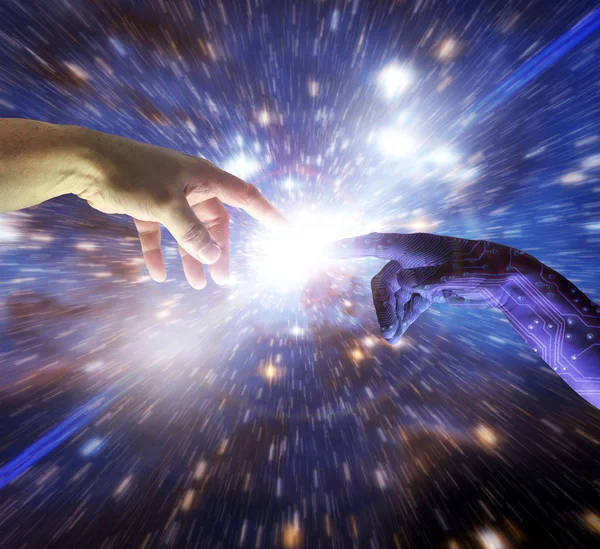 AI yapay zeka akıllı el cyborg Tanrı