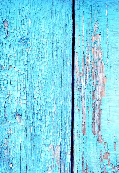 Pintura azul de pelado de madera vieja — Foto de Stock