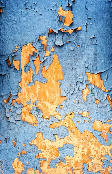 Καταρρέει μπλε ζωγραφισμένο vintage τοίχο — Φωτογραφία Αρχείου