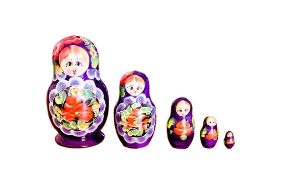 ロシアのマトリョーシカ人形の列 — ストック写真