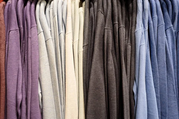 Vertical Rows of Colored Mens Shirts — Stock Photo, Image