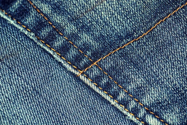 Closeup Denim Jean Stitch Detalhe — Fotografia de Stock