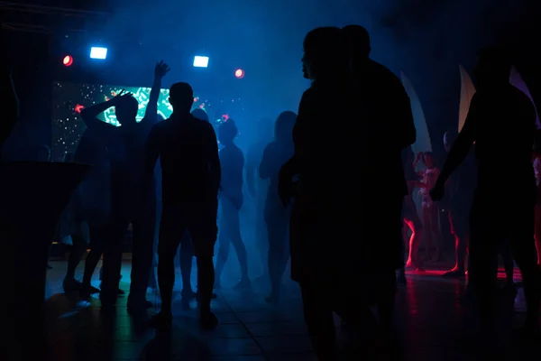 Persone Dancing Silhouette Nightclub Disco Night — Foto Stock