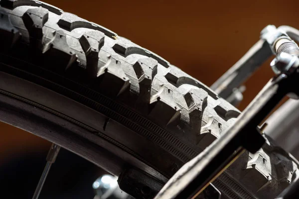 Primer plano Macro de un neumático de bicicletas — Foto de Stock