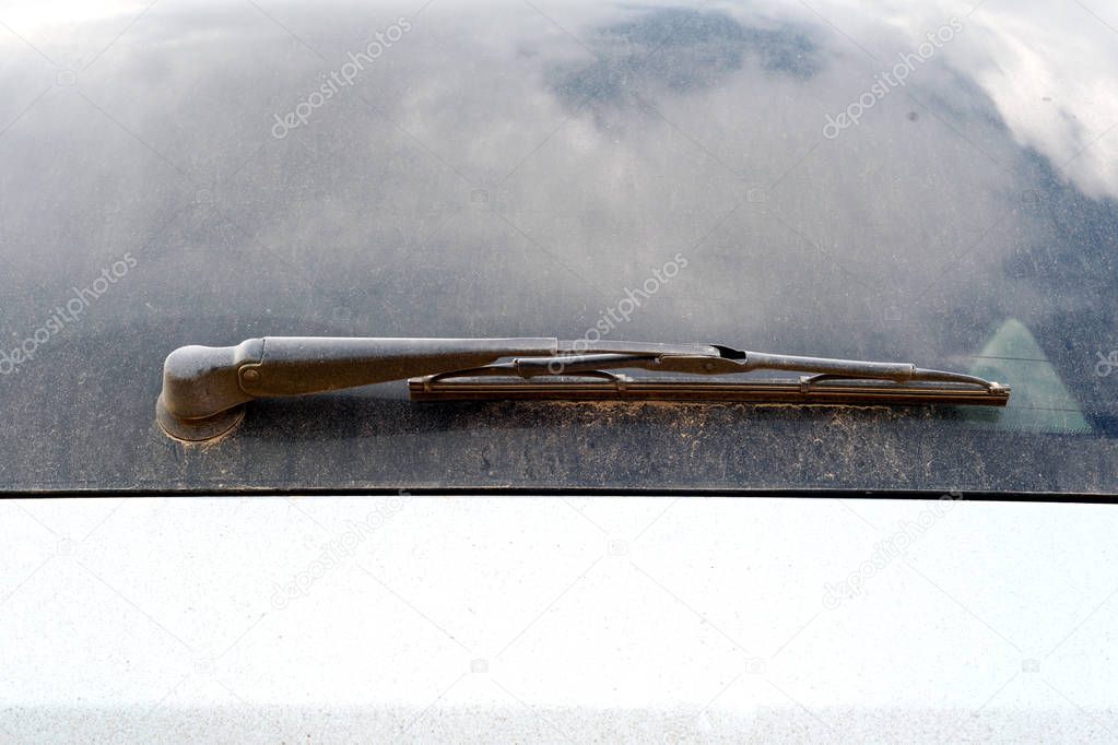 Dirty Rear Car Windscreen Wiper