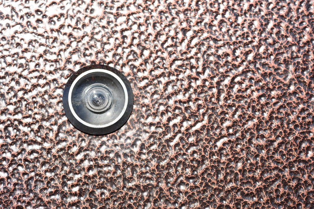 Closeup of a Door Peephole for Home Security