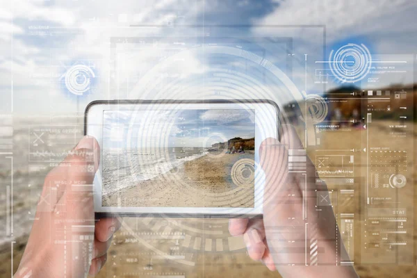 Smart Device Augmented Reality VR Virtual Overlay Stock Image