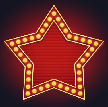 Işıklı tabela ampulü parlayan vintage tarzı