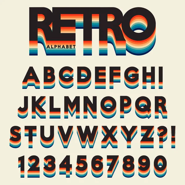 Alphabet Lettre Style Rétro Stylisé — Image vectorielle