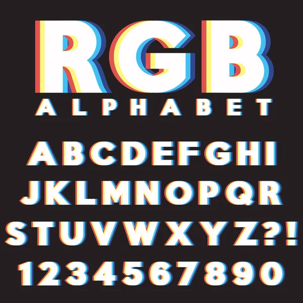 Letter Alphabet Cmyk Rgb Style — Stock Vector