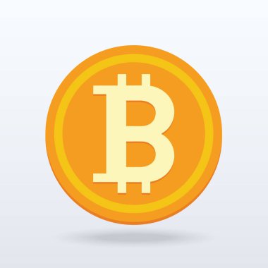 Bitcoin düz tasarım, dijital veya sanal para