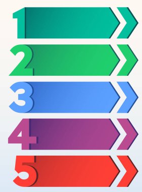 INFOGRAPHICS ögesi soyut tasarım ilk beş liste şablonu