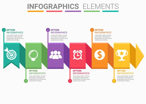Infographics Element Abstract Design Die Nummer Fünf Timeline Vorlage — Stockvektor