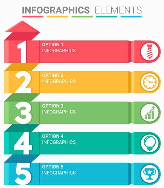 INFOGRAPHICS element abstract design the number top five list template