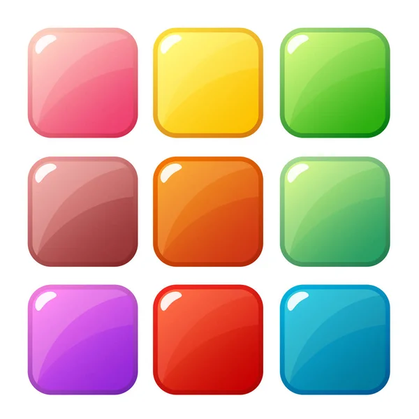 Cartoon Button Set Game Gui Element Mobile Game — Stock Vector