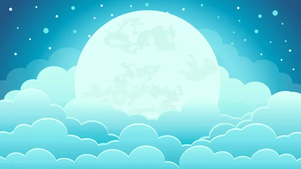 Цветной Фон Ночного Неба Облаками Лунным Светом — стоковый вектор