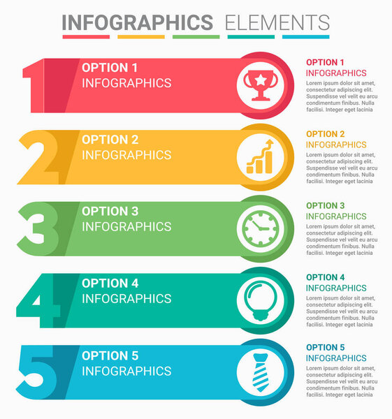 INFOGRAPHICS element abstract design the number top five list template