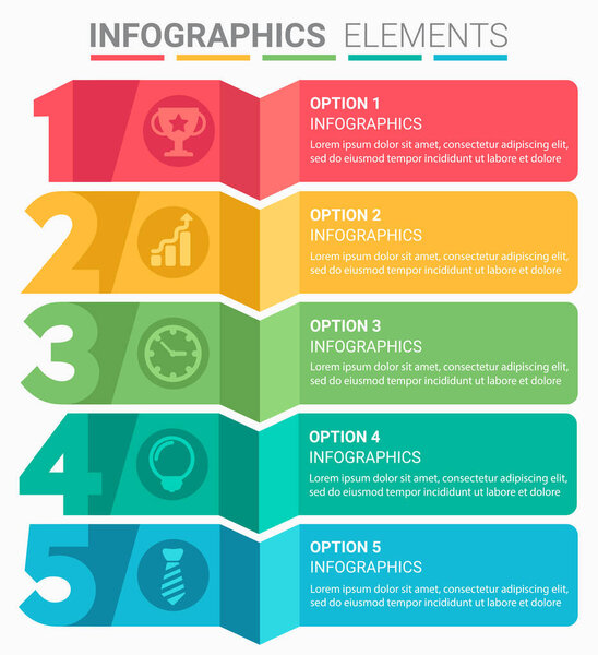 INFOGRAPHICS element abstract design the number top five list template